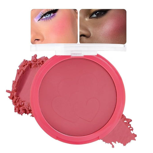 glowtalebaeuty Blush – Rose Bean Paste Matte Single Pressed Cheeks Face Blushes Makeup Palette, Rose Bean Monochrome Cream Blushes Palette Makeup for Older Women, Natural Pigmented Paleta de rubores monocromática 04
