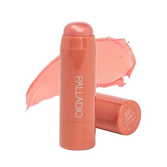 PalladioBeauty Blush – Palladio I'm Blushing 2-in-1 Cheek and Lip Tint, Buildable Lightweight Cream Blush, Sheer Multi Stick Hydrating formula, All day wear, Easy Application, Shimmery, Blends Perfectly onto Skin, Lovely