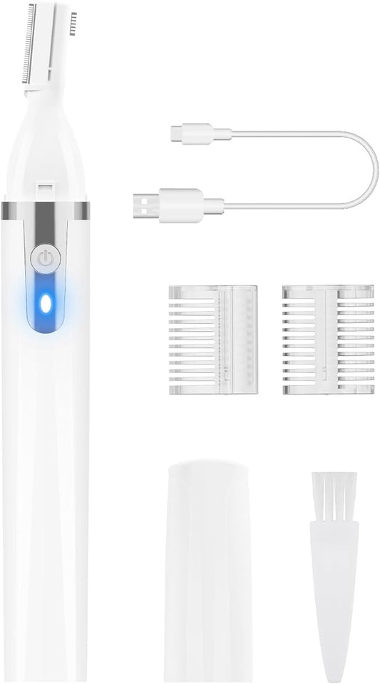 Dapsang Eyebrow Trimmers – Eyebrow Trimmer Electric Eyebrow Razor, Rechargeable Facial Hair Shaver Painless Detail Trimmer with Rinseable Blade for Face Beard Neck (White)