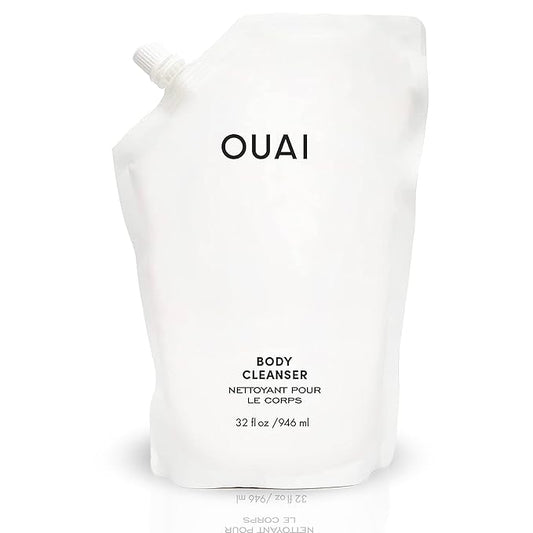 OUAI Body Washes – OUAI Body Cleanser Refill, Melrose Place - Foaming Body Wash with Jojoba Oil and Rosehip Oil to Hydrate, Nurture, Balance, Soften Skin - Paraben, Phthalate and Sulfate Free Skin Care (32 Fl Oz)