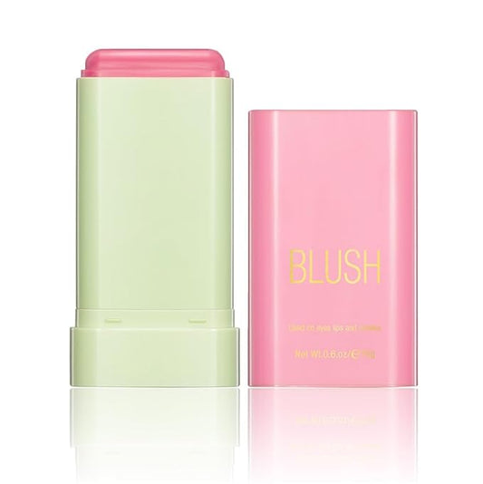 Tiejdhr Blush – Multi-Use Makeup Blush Stick, 3-in-1 Cream Blush Stick Beauty Tinted Solid Blush Stick for Cheek/Eyes/Lips, Waterproof Moisturizer Stick, Suitable for All Skin (01# Shy Pink)