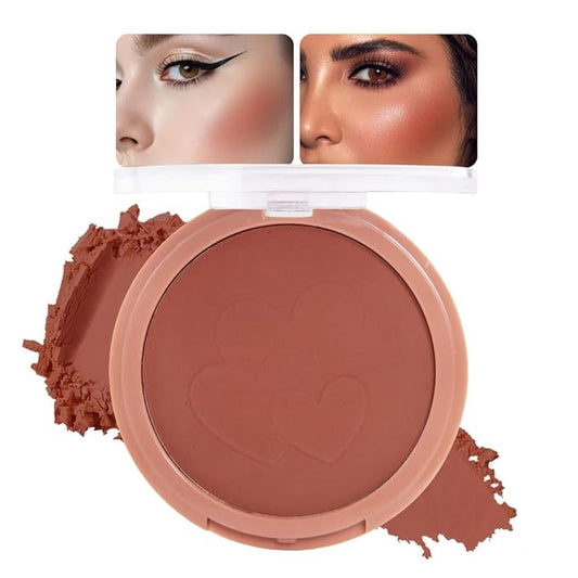 glowtalebaeuty Blush – Single Matte Cheeks Face Cream powder Blush Makeup Palette, Bronze Brown Singles Blushes for Older Women, Monochrome Highly Pigmented Daily Evening Girls Blush Gift, Rubor en Polvo, 06