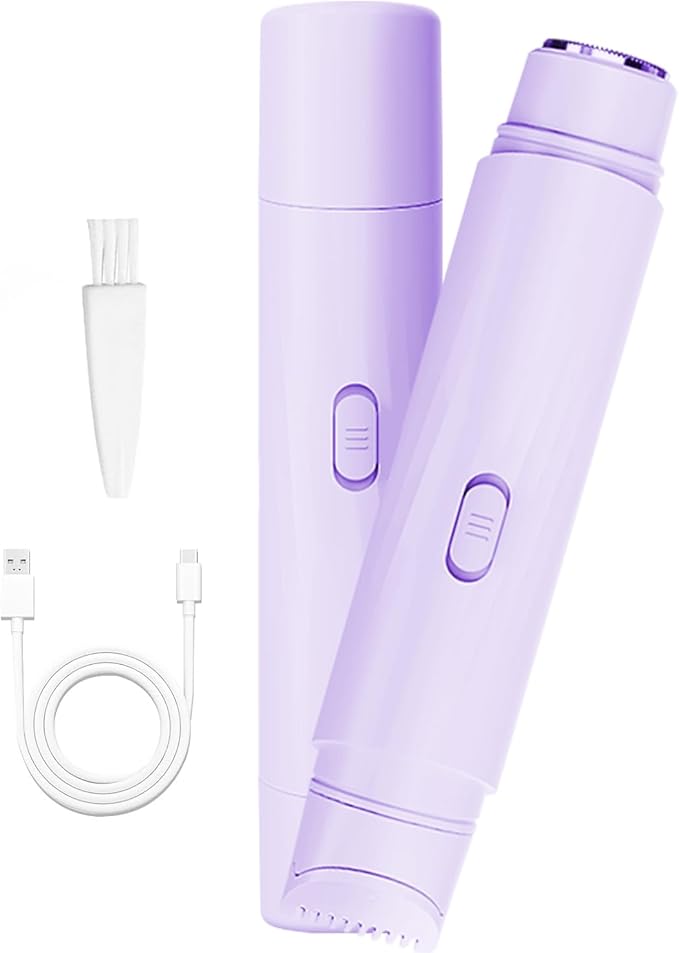 Pinsliee Bikini Trimmers – New Pinsliee Electric Razors for Women, Glowhave Double Headed Bikini Trimmer, Body Hair Shaver, Travel Razors for Women, Suitable for Underarms, Legs, Arms,Face (Pink Purple)