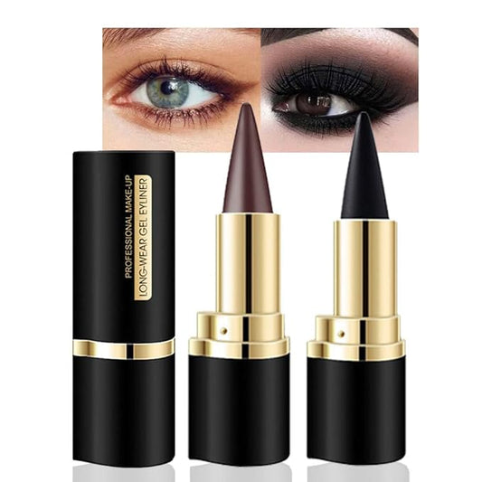 KaelyCosmetics Eyeliner – Kaely 2Pcs Black Brown Gel Eyeliner Pencil, Natural Black Eyeliner Cream for Waterline, Crayon Eye Liner Waterproof Smudge Proof, Smokey Eye Eyeshadow Palette Halloween Makeup, delineador de ojos
