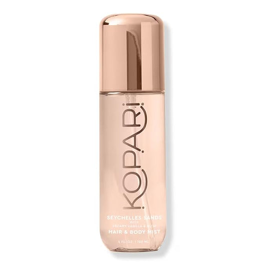 Kopari Body Sprays – Kopari Hair & Body Mist Seychelles Sands, Long-Lasting Creamy Vanilla & Musk Scent, Seductive Warm Fragrance, Toasted Vanilla, 4 oz