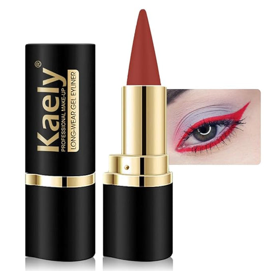 KaelyCosmetics Eyeliner – Kaely Red Gel Eyeliner Pencil,Waterproof Smudge Proof Eye Liner Pen,Cat Eye Goth Halloween Makeup,Eye Black Face Paint Lipstick Crayon,Color Colorful Eyeliner Eyeshadow Stick,12