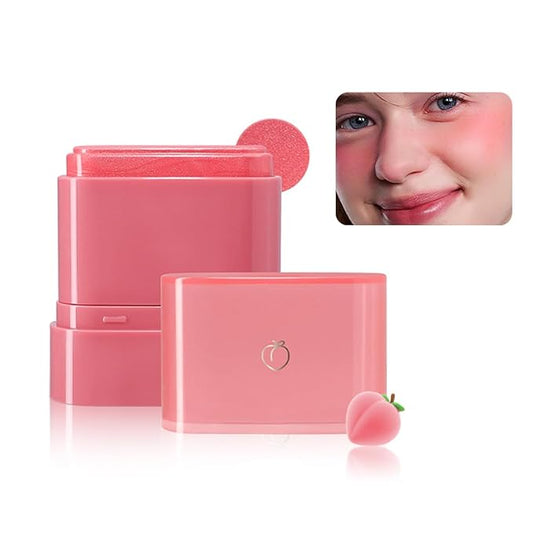 Tiejdhr Blush – Multi-Purpose Makeup Hydrating Cream Blush Stick, Beauty Solid Moisturizer Stick For Cheek & Eyes & Lips，Waterproof Natural Moisture Smooth Blendable Matte Finish Face Blush Makeup (#01 Peach)