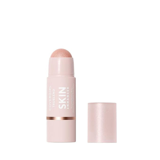 COVERGIRL Highlighters & Luminizers – CoverGirl Trublend Skin Enhancer Highlighter Balm Stick, 320 Rose Beam, Highlighter, Vegan Formula, Easy to Use, Glides on Effortlessly, Non-Greasy, Doesn't Crease, 0