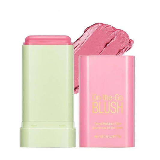 PaminifyBeautyMakeup Blush – Multi-Use Cream Blush Stick,2-in-1 On-the-Go Blush for Cheek and Lip Tint,Waterproof Hydrating Tinted Solid Moisturizer Blendable Natural Grow Nude Face Blush Makeup,01 shy pink