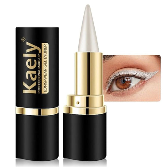 KaelyCosmetics Eyeliner – Kaely Silver Gel Eyeliner Pencil,Waterproof Smudge Proof Eye Liner Pen,Cat Eye Goth Halloween Makeup,Eye Black Face Paint Lipstick Crayon,Color Colorful Eyeliner Eyeshadow Stick,01