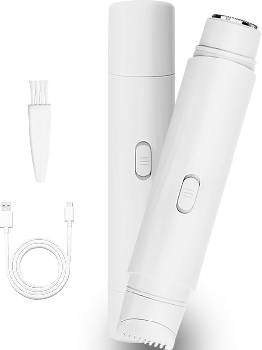 Pinsliee Bikini Trimmers – Bikini Trimmer for Women Pubic Hair: 2 in 1 Eletctric Razors for Women - Rechargeable Eletctric Shaver - IPX6 Waterproof Bikini Trimmer,Suitable for Underarms, Legs, Arms, Body,Face (White)
