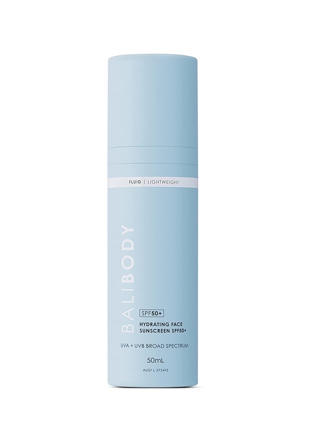 Bali Body Hydrating Face Sunscreen SPF 50 | Lightweight, Non-Greasy, Nourishing Formula for All Skin Types | Sun Protection, Water Resistant | Vegan, Cruelty Free, Australian Made (150 ml/5.0 fl oz)