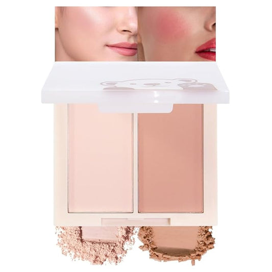 glowtalebaeuty Blush – Dual Matte Powder Blush Palette – Nude Beige & Light Brown – Matte Natural Blush for Women, Buildable & Long Lasting Face Blush Makeup, Lightweight Vegan Cheek Blush for All Skin Tones 03#