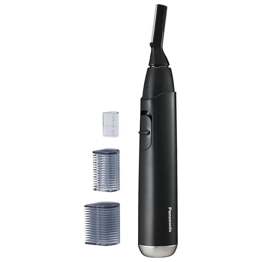Panasonic Eyebrow Trimmers – Panasonic Facial Hair Trimmer for Sensitive Skin, Unisex Detailer with Flexible Head, Gentle on Acne, Includes 2 Eyebrow Attachments, Wet/Dry - ER-GM40-K (Black)