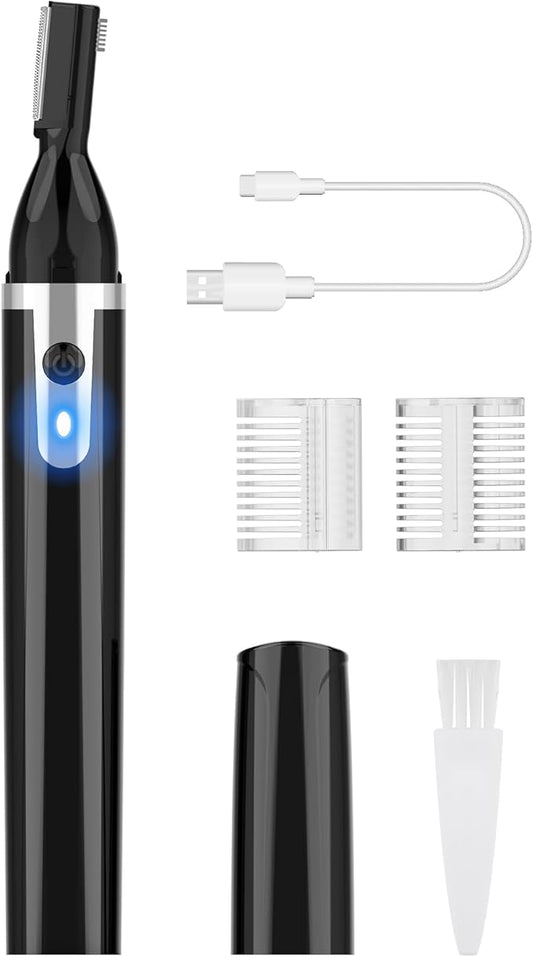 Dapsang Eyebrow Trimmers – Eyebrow Trimmer Electric Eyebrow Razor for Men, Rechargeable Facial Hair Shaver Painless Detail Trimmer with Rinseable Blade for Face Beard Neck (Black)
