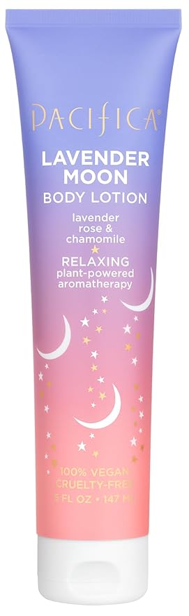 PacificaBeauty Lotions – Pacifica Lavender Moon Body Lotion – Relaxing Lavender & Rose Scented Moisturizer w/Chamomile & Vitamin E, Calming Aromatherapy Cream for Nighttime Shower Vegan & Cruelty-Free Dermatologist Tested