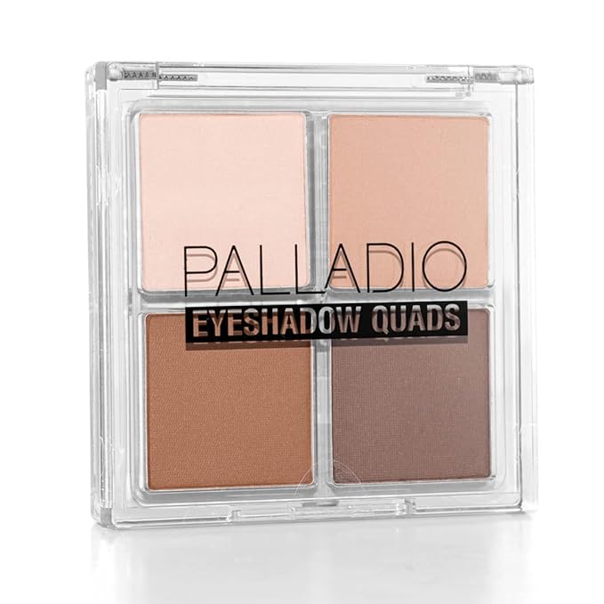 PalladioBeauty Eyeshadow – Palladio Eyeshadow Quads, Velvety Pigmented Blendable Matte, Metallic & Shimmer Finishes, Creamy Formula, Four Way Quad Eye Shadow Palette, Talc-Free (Classy)