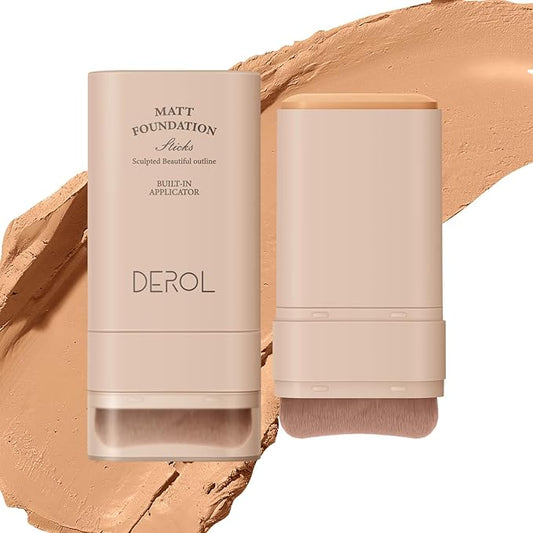 Multi-Use Foundation Stick Makeup with Brush,High Coverage Blendable Makeup Stick(#4)