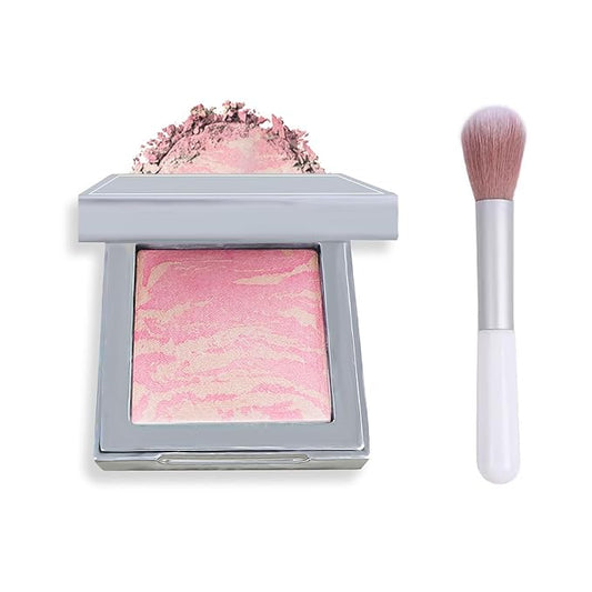 WALULAN Foundation – Face Blush Foundation Natural Brightening Silky Moisturizing Sodium Hyaluronate Bakery Crafted Glittering Powder