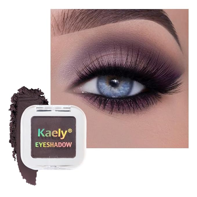 glowtalebaeuty Eyeshadow – Buildable Matte Eyeshadow Makeup Palette Single - Smokey Plum Shades | Creamy Pressed Powder for Easy Blending | Mini Travel Palette for Women | Everyday Natural Eye Makeup
