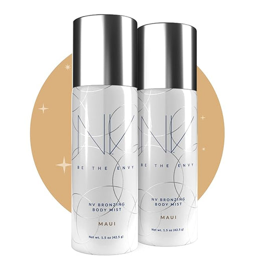 NVBETHEENVY Makeup Airbrushes – NV Bronzing Body Mist Buildable Coverage Professional Airbrush Finish with Vitamins A, D, E and Aloe, 2-pack of 1