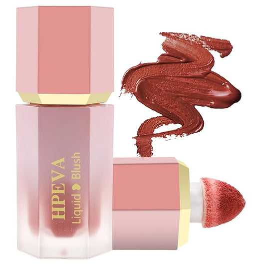 HPEVA Blush – Liquid Blush for Cheeks,Soft Cream Matte Korean Makeup Blush,Lightweight Breathable Feel Long Lasting Natural Red Pink Peach Orange Rose Creamy Face Blushes for White Mature Skin Dark Skin (#07-Blessing)