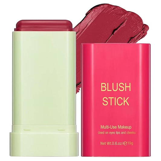 GMaxit Blush – Multi-Use Makeup Blush Stick,Beauty Solid Moisturizer Stick,Waterproof Natural Nude Makeup,Tinted Solid Moisturizer Stick for Eyes Lips Cheek(2#Hot Red)