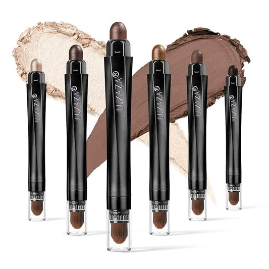 glowtalebaeuty Eyeshadow – 6PCS Cream Eyeshadow Stick Makeup Sets, Metallic And Matte Shimmer Eye Shadow Eye Brightener Stick Pencil Crayon, A02-Taupe Mauve