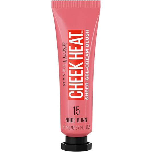 MAYBELLINENEWYORK Blush – Maybelline Cheek Heat Gel-Cream Blush Makeup, Lightweight, Breathable Feel, Sheer Flush Of Color, Natural-Looking, Dewy Finish, Oil-Free, Nude Burn, 1 Count