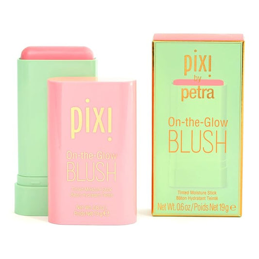 PixiBeauty Blush – Pixi On-the-Glow Blush - Fleur, Hydrating Tinted Moisture Blush Stick with Ginseng, Aloe Vera & Fruit Extracts, For Cheeks & Lips, 19g / 0