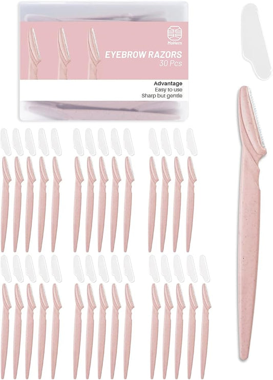 MoHern Disposable Razors – MoHern Dermaplaning Tool for Face, 30 Pcs Dermaplane Razor for Face, Multipurpose Face Razors for Women and Men, Pink