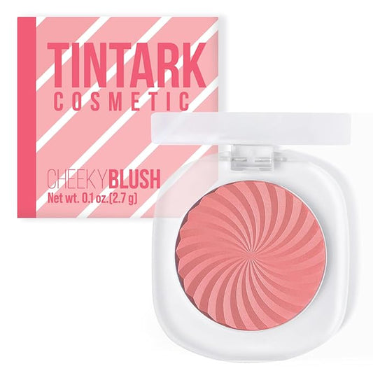 TINTARK Blush – Cheeky Blush Compact for Face Cheeks, Talc Free Blusher Palette, Matte Powder Makeup, Natural Healthy, Mauve Pink Magenta Peach Red, Vegan Cruelty Free