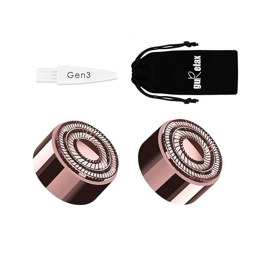 Gurelax Replacement Heads – Gurelax Replacement Heads for Flawless Finishing Touch Facial Hair Remover, Gen 3 Replacement Blades for Women, New Version 18K Gold Replacement Blades Refill (2pcs)