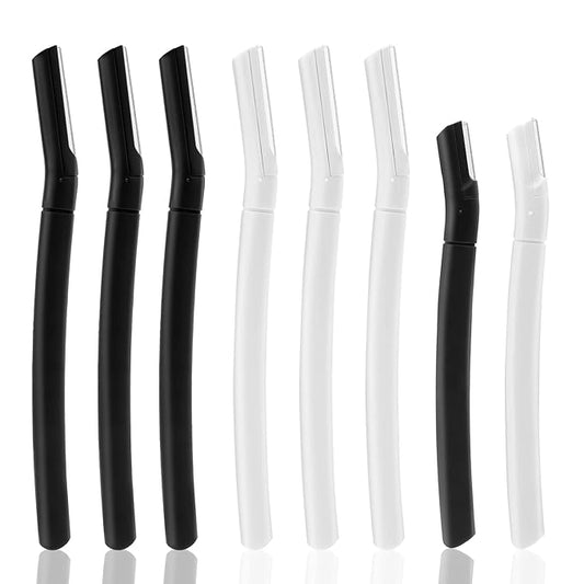 Sunuly Disposable Razors – Eyebrow Razor, Dermaplane Face Razors for Women Facial Hair, Eyebrow Shaver(8 Count), Peach Fuzz Removal, Dermaplaner to Exfoliate and Refresh the Skin (White, Black)