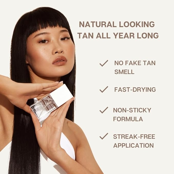 Nuda Face Tan Water | Lightweight and Clear Self Tan Face Mist | Cruelty Free Face Tanner Water with Natural Ingredients | Buildable Spray Tan Solution (75 mL)
