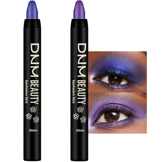 evpct Eyeshadow – evpct 2Pcs Cream Eyeshadow Sticks Set for Eyes Waterproof, Blue Shimmer & Purple Shimmer Matte Eye shadow Stick Pencil Pen Bulk sombras en crema para ojos 32+33