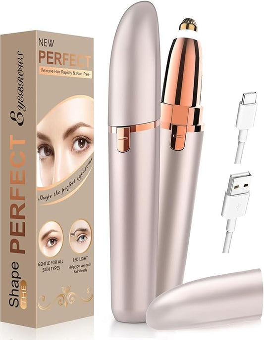 glowtalebaeuty Eyebrow Trimmers – Eyebrow Trimmer for Women Rechargeable: Women Eyebrow Hair Remover with LED Light,Safe Painless Eyebrow Epilator Pen,Lady Eyebrow Shaper Electric Eyebrow Shaver Razor