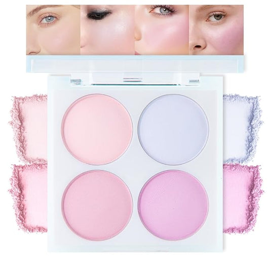 glowtalebaeuty Blush – Face Blushes Quads, Matte Blush Makeup Palette, Light Pink Lavender Dark Pink and Mauve Cream Blushes Palette, Makeup for Older Women, Natural Pigmented Paleta de rubor 4 colores