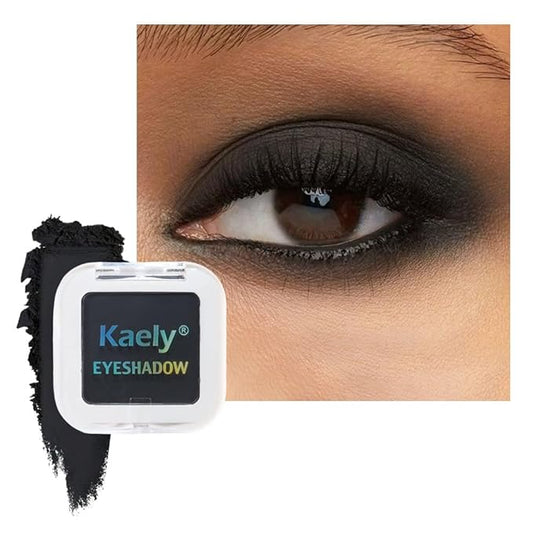 glowtalebaeuty Eyeshadow – Buildable Matte Eyeshadow Makeup Palette Single - Black Shades | Creamy Pressed Powder for Easy Blending | Mini Travel Palette for Women | Everyday Natural Eye Makeup