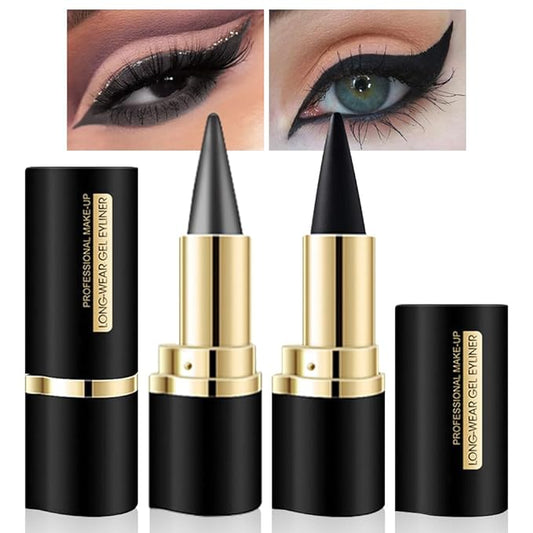 KaelyCosmetics Eyeliner – Kaely 2Pcs Black Gray Gel Eyeliner Pencil,Natural Cream Eye Liner Waterproof Smudge Proof,Cat Eye Black Smokey Eyeshadow Palette Stick Crayon,Goth Halloween Makeup,delineador de ojos contra el agua