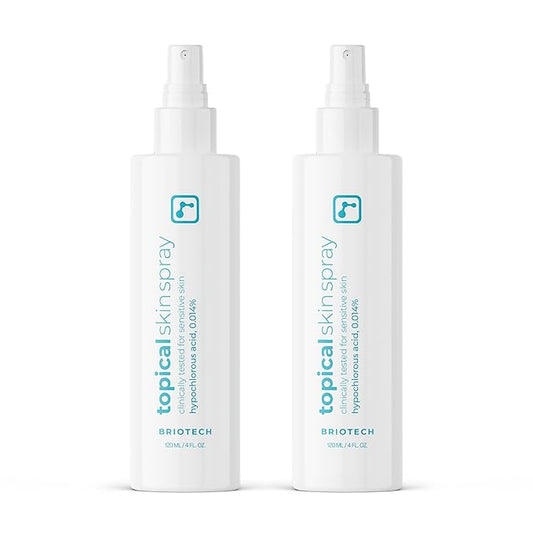 BRIOTECHUSA Face Mists – BRIOTECH Topical Skin Spray, Hypochlorous Acid Spray for Body & Face, HOCl Facial Mist, Support Against Irritation, Redness, Packaging May Vary, 4oz (2 Pack)