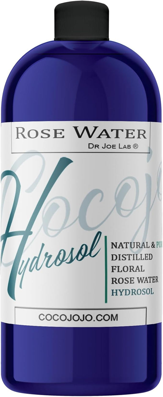 cocojojo Toners & Astringents – Rose Hydrosol Water Spray Toner 32 oz for Face Hydrating Mist Hydration Pure & Natural Rosewater Hydrosol All Skin Types Face Skin Pores Body Locs Cleansing Bulk Refill COCOJOJO - Packaging May Vary