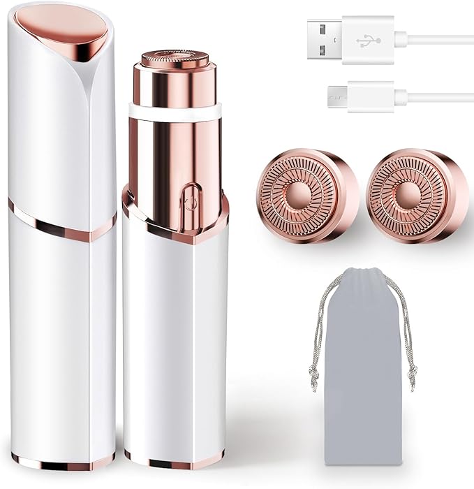 7d24hcare Epilators – Facial Hair Removal for Women, Portable Lady Shaver, Rechargeable Painless Hair Remover for Face, Upper Lips, Chin, Peach Fuzz