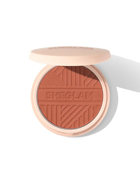 SHEGLAM Blush – SHEGLAM Divine Flush Matte Blush Powder Highly Pigmented Non-Fading Long Lasting Glowing Lightweight Natural Blush Face Makeup-Good Vibes