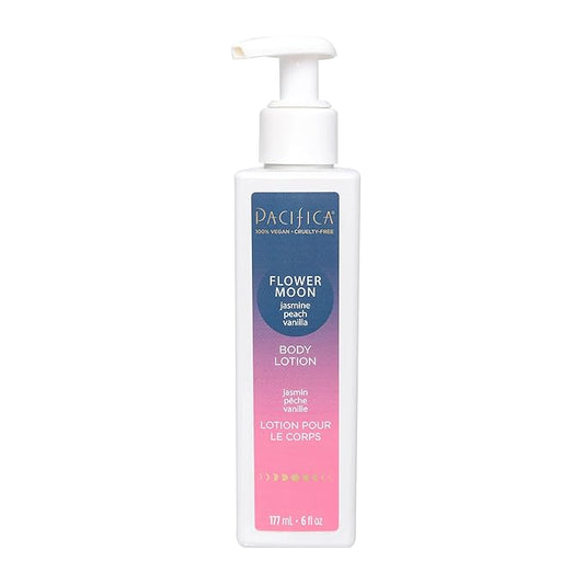 PacificaBeauty Lotions – Pacifica Body Lotion - Flower Moon Body Moisturizer - Plant Powered Aromatherapy - Scented Jasmine, Peach, Vanilla Scent - Shea Butter Hand Lotion - Clean Vegan & Cruelty-Free Dermatologist Tested
