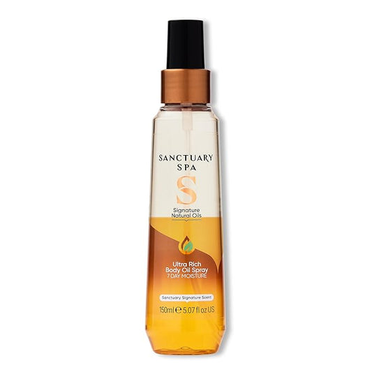 SANCTUARY Oils – Spa Body Oil Spray, No Mineral Oil, Cruelty Free and Vegan Body Spray Moisturiser, 150 ml