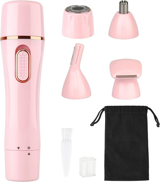 SEABIRD Bikini Trimmers – Trimmer Women, 4 in 1 Electric Razor for Women, Facial Shavers for Women, Portable Travel Womens Electric Razor for Face Beard Eyebrow Leg Arm Bikini Armpit Pubic Hair, Pink