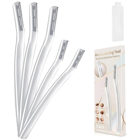 BULIMICA Disposable Razors – Face Razors for Women, Dermaplane Razor for Women Face, Eyebrow Razor, Facial Razors, Dermaplaning Tool, Gentle Skin Exfoliation Microblades for Sensitive Skin, Peach Fuzz Remover, 5 Count