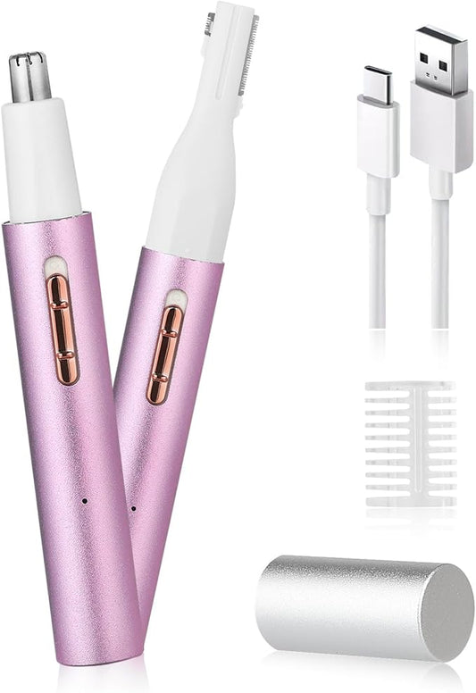 YunmissHairTrimmer Eyebrow Trimmers – Nose & Eyebrow Trimmer for Women and Men,2025 Rechargeable Ear Razor & Face Shaver,Lady's Painless Portable Facial Hair Removal with Comb, Dermaplane Tool for face,Lips,Body,Leg (Purple)