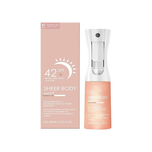 glowtalebaeuty Body Sunscreens – Sunglaze Sheer Body Mist Sunscreen SPF 42, Infused with Shimmering Body Oil, Hydrating Mist, Hydrates, Gives Skin a Glowy Finish, Lightweight, Gives Skin A Glowy Finish（6